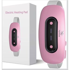 Electric Heating Pad Portable Cordless with 4 Heat Levels & 4 Massage Modes Pink